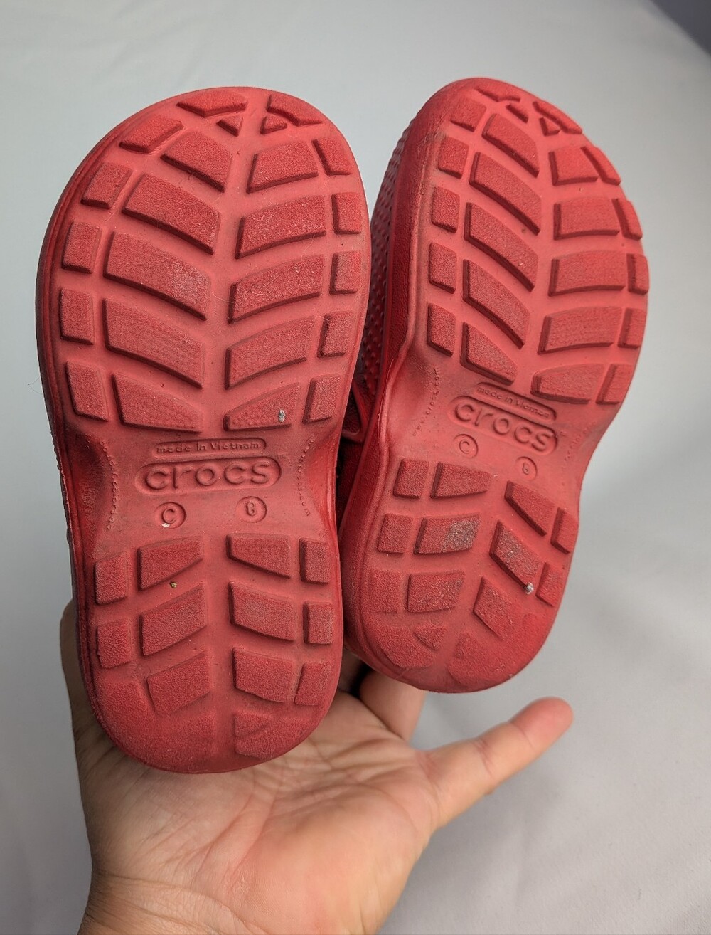 CROCS Kid Rain Boots Size 8 Red Color Waterproof Rubber Unisex - Picture 5 of 6